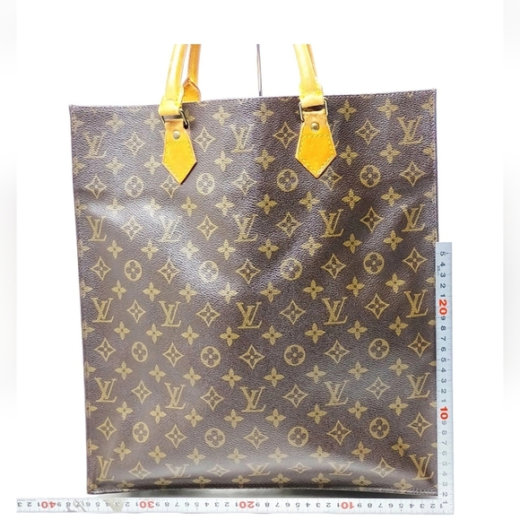 Louis Vuitton LV Hand Bag Sac Plat Brown Monogram W/ Randonnee Pouch - Picture 15 of 16